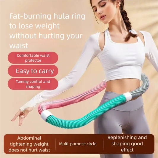 🌀 Spring Hula Hoop – Foldable Weighted Fitness Hoop for Waist Toning | Soft, Safe & Fun Core Workout Tool for Adults 🌟💃