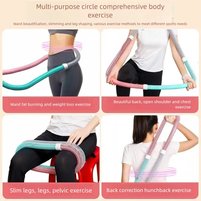 🌀 Spring Hula Hoop – Foldable Weighted Fitness Hoop for Waist Toning | Soft, Safe & Fun Core Workout Tool for Adults 🌟💃